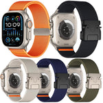 ชุด 5 ชิ้น xDfind สายนาฬิกาไนลอนยืดหยุ่นหัวเข็มขัดร่ม สำหรับ Apple Watch 42 / 44 / 45 / 46 / 49 มม., สำหรับ Apple Watch 38 / 40 / 41 / S11 42 มม.