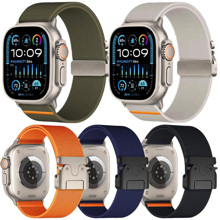 ชุด 5 ชิ้น xDfind สายนาฬิกาไนลอนยืดหยุ่นหัวเข็มขัดร่ม สำหรับ Apple Watch 42 / 44 / 45 / 46 / 49 มม., สำหรับ Apple Watch 38 / 40 / 41 / S11 42 มม.