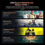 GXMO GH8 Windows 11 Pro มินิพีซี, AMD Ryzen 9 8945HS โปรเซสเซอร์ 8 คอร์, ไม่มีหน่วยความจำ, 16GB+512GB
