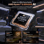 GXMO GH8 Windows 11 Pro มินิพีซี, AMD Ryzen 9 8945HS โปรเซสเซอร์ 8 คอร์, ไม่มีหน่วยความจำ, 16GB+512GB