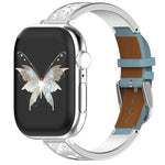 xDfind สายนาฬิกาหนังแท้ไฮบริดสแตนเลสสตีลหัวเข็มขัดผีเสื้อ สำหรับ Apple Watch 42 / 44 / 45 / 46 / 49 มม., สำหรับ Apple Watch 38 / 40 / 41 / S11 42 มม.