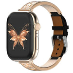 xDfind สายนาฬิกาหนังแท้ไฮบริดสแตนเลสสตีลหัวเข็มขัดผีเสื้อ สำหรับ Apple Watch 42 / 44 / 45 / 46 / 49 มม., สำหรับ Apple Watch 38 / 40 / 41 / S11 42 มม.