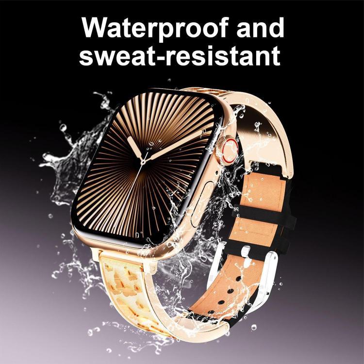 xDfind สายนาฬิกาหนังแท้ไฮบริดสแตนเลสสตีลหัวเข็มขัดผีเสื้อ สำหรับ Apple Watch 42 / 44 / 45 / 46 / 49 มม., สำหรับ Apple Watch 38 / 40 / 41 / S11 42 มม.