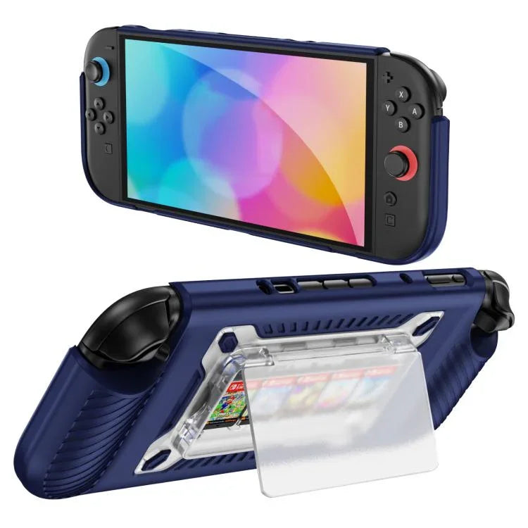 เคสป้องกันเครื่องเล่นเกม TPU ผสม PC พื้นผิวกันลื่น พร้อมช่องใส่บัตร สำหรับ Nintendo Switch 2