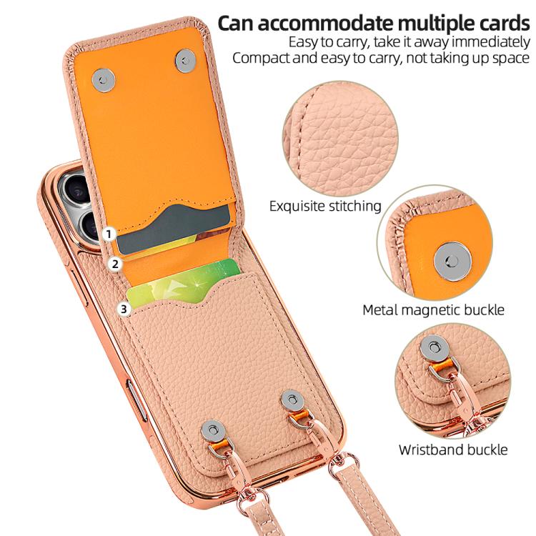 เคสโทรศัพท์ VIETAO ลายลิ้นจี่กระเป๋าสตางค์ PU พร้อมสายคล้อง สำหรับ iPhone 17 Pro Max, สำหรับ iPhone 17 Pro