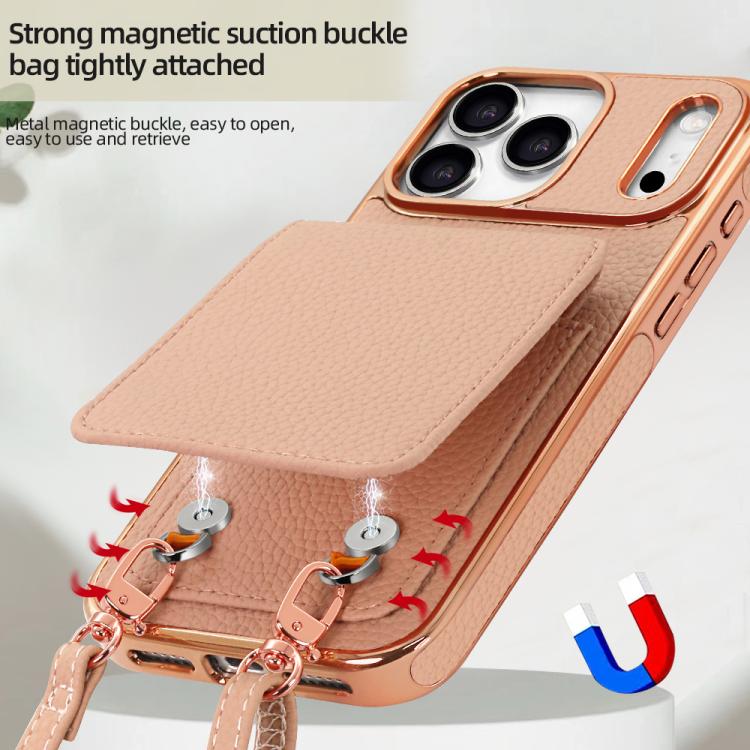 เคสโทรศัพท์ VIETAO ลายลิ้นจี่กระเป๋าสตางค์ PU พร้อมสายคล้อง สำหรับ iPhone 17 Pro Max, สำหรับ iPhone 17 Pro