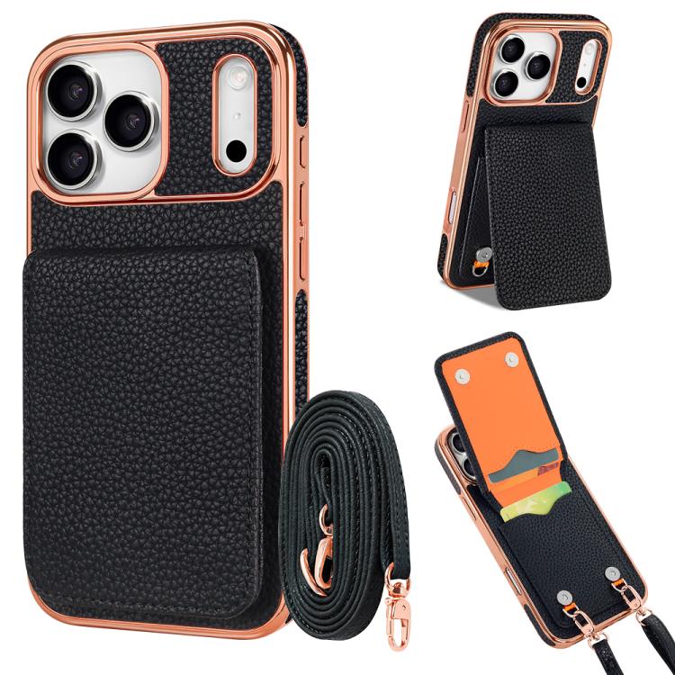 เคสโทรศัพท์ VIETAO ลายลิ้นจี่กระเป๋าสตางค์ PU พร้อมสายคล้อง สำหรับ iPhone 17 Pro Max, สำหรับ iPhone 17 Pro