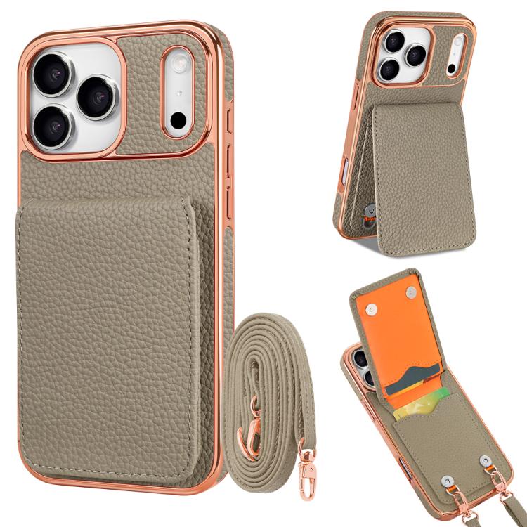 เคสโทรศัพท์ VIETAO ลายลิ้นจี่กระเป๋าสตางค์ PU พร้อมสายคล้อง สำหรับ iPhone 17 Pro Max, สำหรับ iPhone 17 Pro