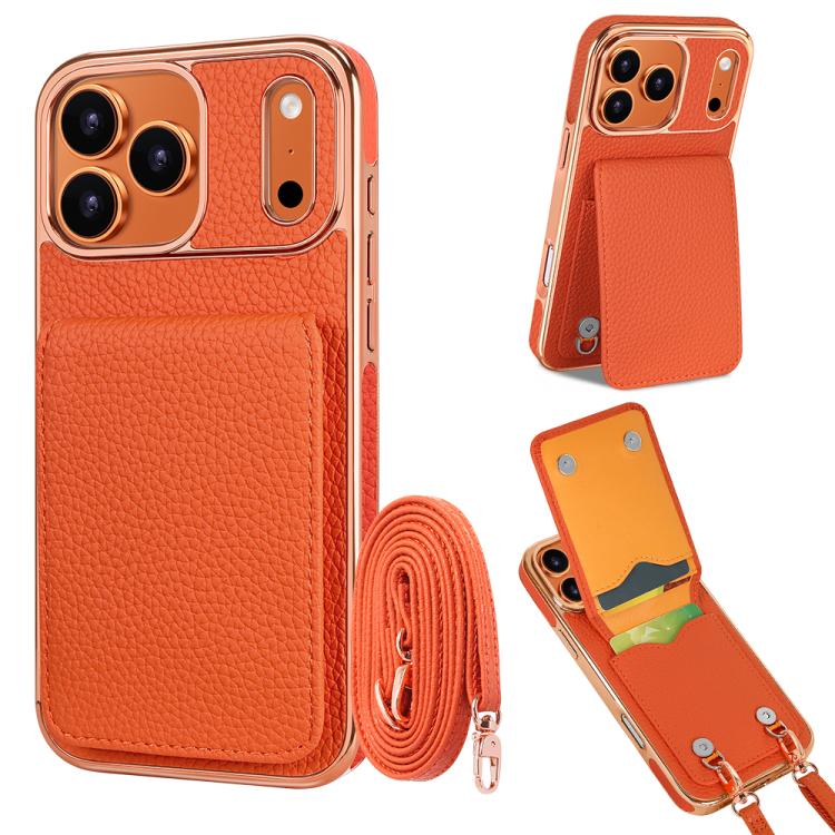 เคสโทรศัพท์ VIETAO ลายลิ้นจี่กระเป๋าสตางค์ PU พร้อมสายคล้อง สำหรับ iPhone 17 Pro Max, สำหรับ iPhone 17 Pro