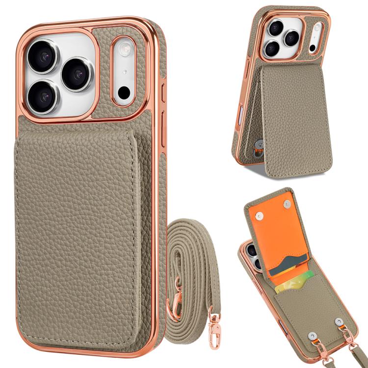 เคสโทรศัพท์ VIETAO ลายลิ้นจี่กระเป๋าสตางค์ PU พร้อมสายคล้อง สำหรับ iPhone 17 Pro Max, สำหรับ iPhone 17 Pro