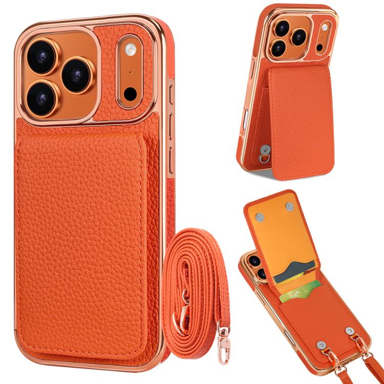 เคสโทรศัพท์ VIETAO ลายลิ้นจี่กระเป๋าสตางค์ PU พร้อมสายคล้อง สำหรับ iPhone 17 Pro Max, สำหรับ iPhone 17 Pro