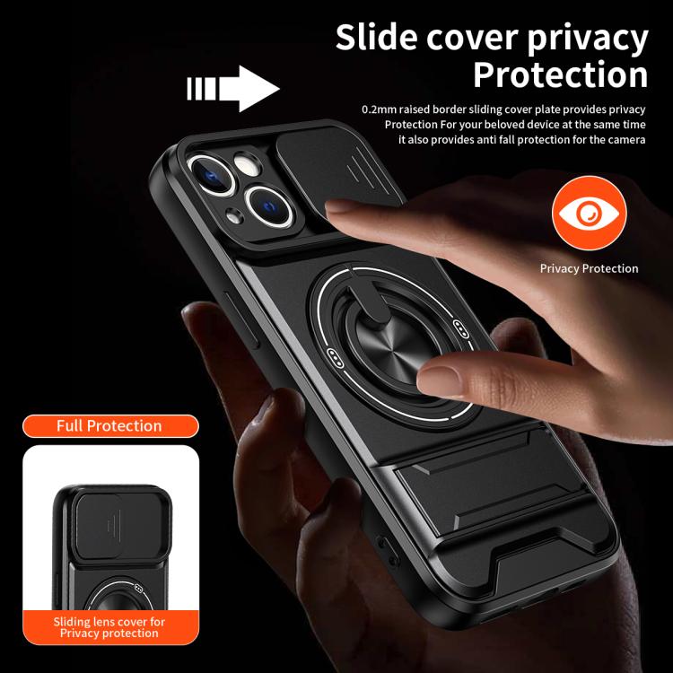 Lens Sliding Window Multifunctional Magnetic Shockproof Phone Case, For iPhone 13, For iPhone 12, For iPhone 12 Pro Max, For iPhone 12 Pro, For iPhone 11 Pro Max, For iPhone 11, For iPhone XS Max