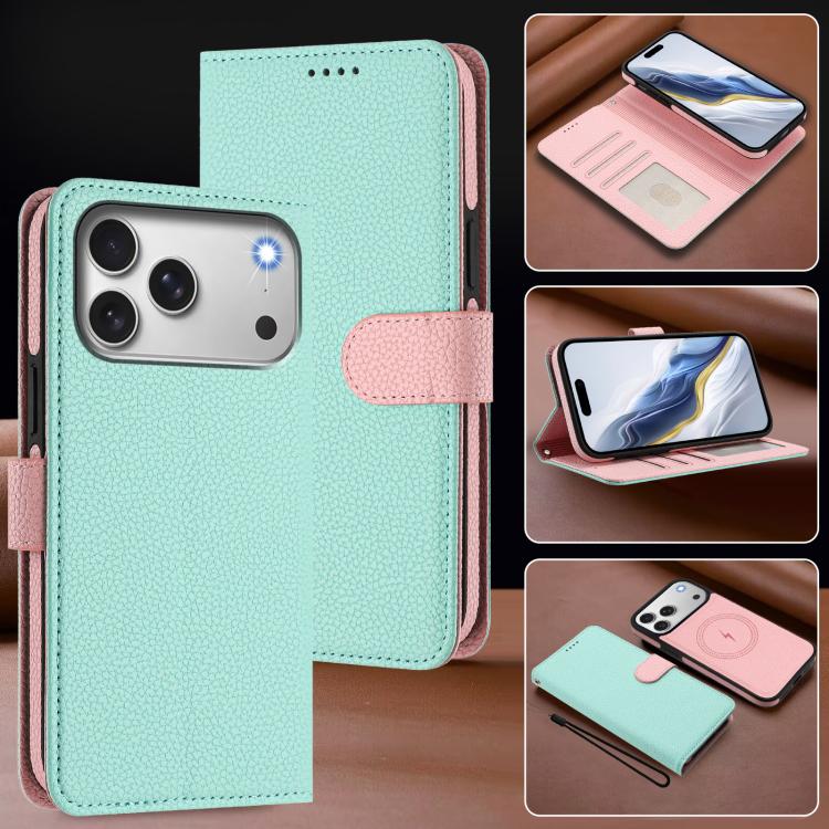 เคสโทรศัพท์หนังวีแกนลายลิ้นจี่แผ่นข้างแม่เหล็กถอดได้ สำหรับ iPhone 17 Pro Max, สำหรับ iPhone 17 Pro, สำหรับ iPhone 17, สำหรับ iPhone Air, สำหรับ iPhone 16 Pro Max, สำหรับ iPhone 16 Pro, สำหรับ iPhone 16 Plus, สำหรับ iPhone 16