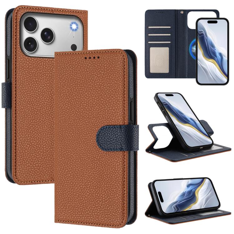 เคสโทรศัพท์หนังวีแกนลายลิ้นจี่แผ่นข้างแม่เหล็กถอดได้ สำหรับ iPhone 17 Pro Max, สำหรับ iPhone 17 Pro, สำหรับ iPhone 17, สำหรับ iPhone Air, สำหรับ iPhone 16 Pro Max, สำหรับ iPhone 16 Pro, สำหรับ iPhone 16 Plus, สำหรับ iPhone 16