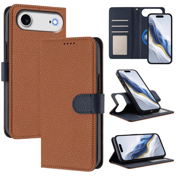 เคสโทรศัพท์หนังวีแกนลายลิ้นจี่แผ่นข้างแม่เหล็กถอดได้ สำหรับ iPhone 17 Pro Max, สำหรับ iPhone 17 Pro, สำหรับ iPhone 17, สำหรับ iPhone Air, สำหรับ iPhone 16 Pro Max, สำหรับ iPhone 16 Pro, สำหรับ iPhone 16 Plus, สำหรับ iPhone 16