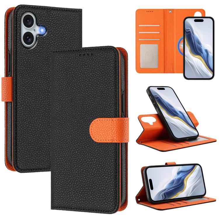 เคสโทรศัพท์หนังวีแกนลายลิ้นจี่แผ่นข้างแม่เหล็กถอดได้ สำหรับ iPhone 17 Pro Max, สำหรับ iPhone 17 Pro, สำหรับ iPhone 17, สำหรับ iPhone Air, สำหรับ iPhone 16 Pro Max, สำหรับ iPhone 16 Pro, สำหรับ iPhone 16 Plus, สำหรับ iPhone 16