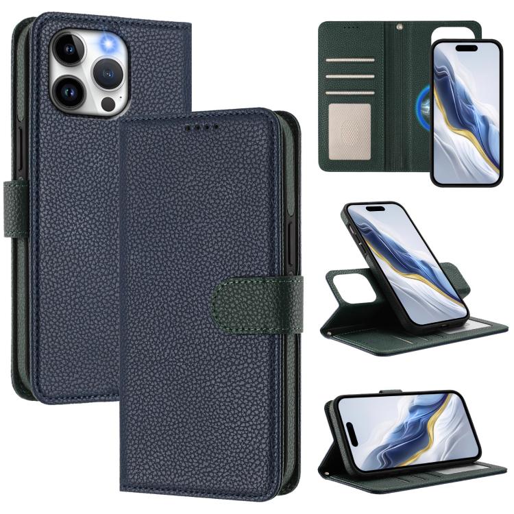เคสโทรศัพท์หนังวีแกนลายลิ้นจี่แม่เหล็กด้านข้างถอดได้ สำหรับ iPhone 13 Pro Max, สำหรับ iPhone 13 Pro, สำหรับ iPhone 13, สำหรับ iPhone 12 / 12 Pro, สำหรับ iPhone 12 Pro Max, สำหรับ iPhone 11 Pro Max, สำหรับ iPhone 11, สำหรับ iPhone 11 Pro