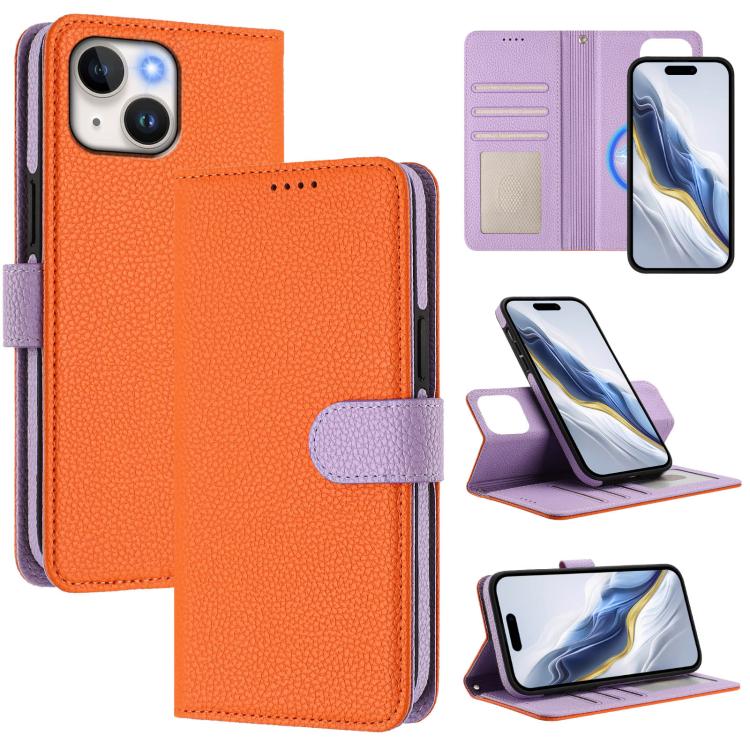 เคสโทรศัพท์หนังวีแกนลายลิ้นจี่แม่เหล็กด้านข้างถอดได้ สำหรับ iPhone 13 Pro Max, สำหรับ iPhone 13 Pro, สำหรับ iPhone 13, สำหรับ iPhone 12 / 12 Pro, สำหรับ iPhone 12 Pro Max, สำหรับ iPhone 11 Pro Max, สำหรับ iPhone 11, สำหรับ iPhone 11 Pro