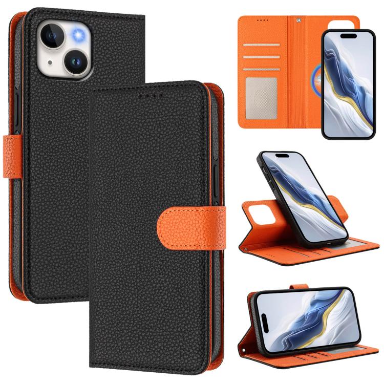 เคสโทรศัพท์หนังวีแกนลายลิ้นจี่แม่เหล็กด้านข้างถอดได้ สำหรับ iPhone 13 Pro Max, สำหรับ iPhone 13 Pro, สำหรับ iPhone 13, สำหรับ iPhone 12 / 12 Pro, สำหรับ iPhone 12 Pro Max, สำหรับ iPhone 11 Pro Max, สำหรับ iPhone 11, สำหรับ iPhone 11 Pro