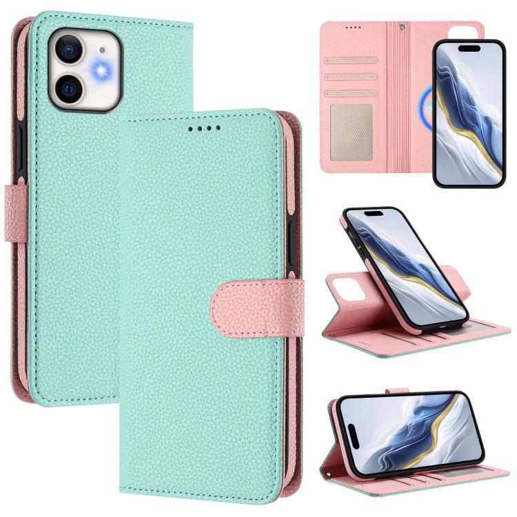 เคสโทรศัพท์หนังวีแกนลายลิ้นจี่แม่เหล็กด้านข้างถอดได้ สำหรับ iPhone 13 Pro Max, สำหรับ iPhone 13 Pro, สำหรับ iPhone 13, สำหรับ iPhone 12 / 12 Pro, สำหรับ iPhone 12 Pro Max, สำหรับ iPhone 11 Pro Max, สำหรับ iPhone 11, สำหรับ iPhone 11 Pro