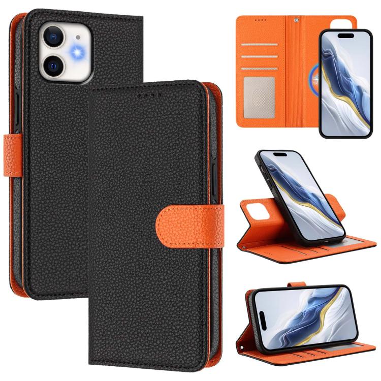 เคสโทรศัพท์หนังวีแกนลายลิ้นจี่แม่เหล็กด้านข้างถอดได้ สำหรับ iPhone 13 Pro Max, สำหรับ iPhone 13 Pro, สำหรับ iPhone 13, สำหรับ iPhone 12 / 12 Pro, สำหรับ iPhone 12 Pro Max, สำหรับ iPhone 11 Pro Max, สำหรับ iPhone 11, สำหรับ iPhone 11 Pro