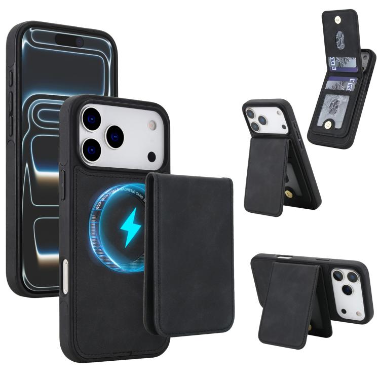 เคสโทรศัพท์กระเป๋าสตางค์แม่เหล็กถอดได้หนังเทียมย้อนยุค YM030 สำหรับ iPhone 17 Pro Max, สำหรับ iPhone 17 Pro