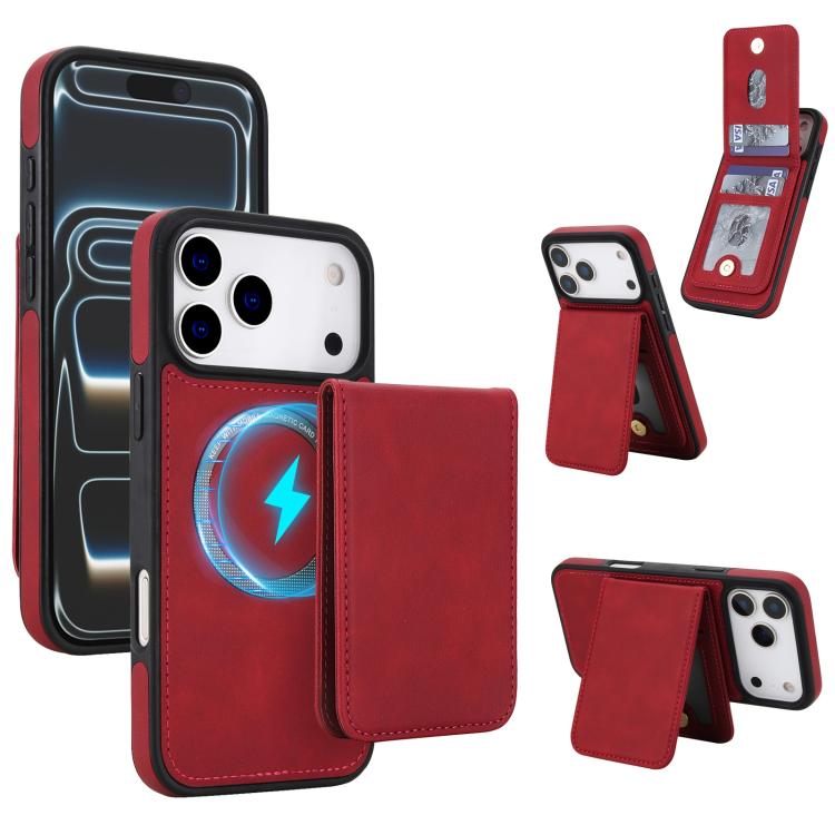 เคสโทรศัพท์กระเป๋าสตางค์แม่เหล็กถอดได้หนังเทียมย้อนยุค YM030 สำหรับ iPhone 17 Pro Max, สำหรับ iPhone 17 Pro