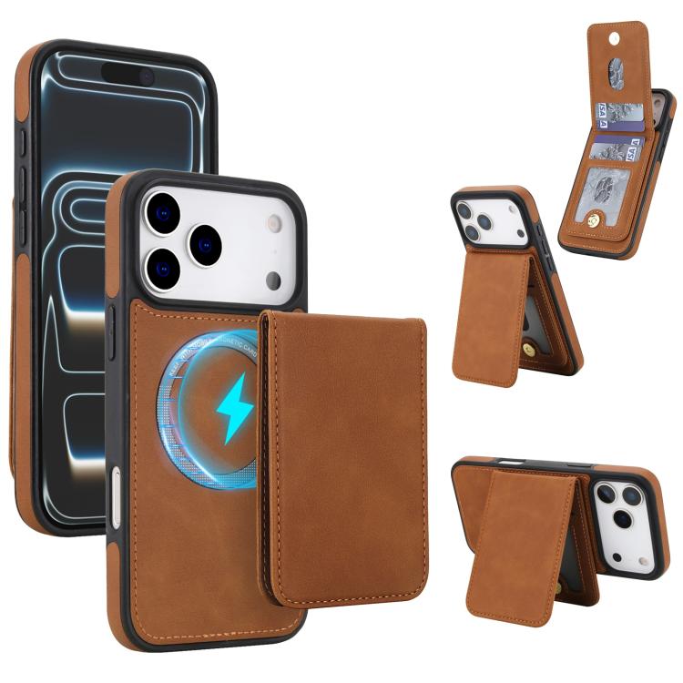 เคสโทรศัพท์กระเป๋าสตางค์แม่เหล็กถอดได้หนังเทียมย้อนยุค YM030 สำหรับ iPhone 17 Pro Max, สำหรับ iPhone 17 Pro