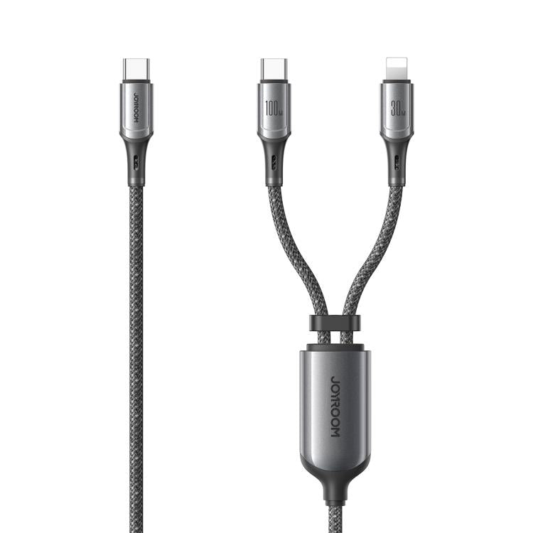 สายชาร์จข้อมูล JOYROOM S-A57 RapidX Series 100W 2-in-1 USB-C / Type-C เป็น USB-C / Type-C, 8 Pin ชาร์จเร็ว ความยาว 1.5m