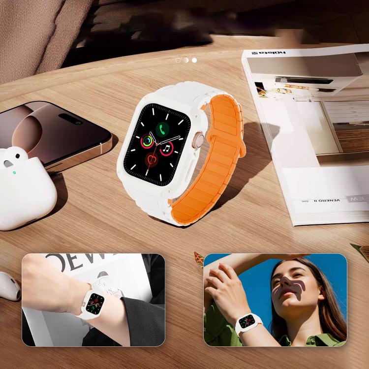 สายรัดนาฬิกาซิลิโคน TPU แบบแม่เหล็กพร้อมหัวเข็มขัดกลับด้าน สำหรับ Apple Watch 45mm / 44mm, สำหรับ Apple Watch 41mm / 40mm
