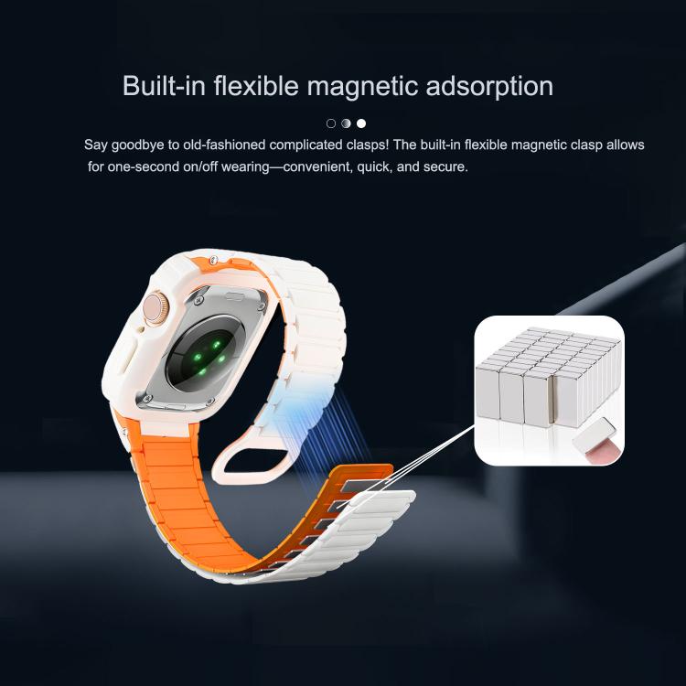 สายรัดนาฬิกาซิลิโคน TPU แบบแม่เหล็กพร้อมหัวเข็มขัดกลับด้าน สำหรับ Apple Watch 45mm / 44mm, สำหรับ Apple Watch 41mm / 40mm
