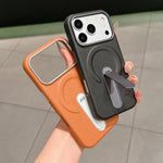 เคสโทรศัพท์แม่เหล็กหนังวีแกนและ PC แบบที่ยึดซ่อน สำหรับ iPhone 17 Pro Max, สำหรับ iPhone 17 Pro