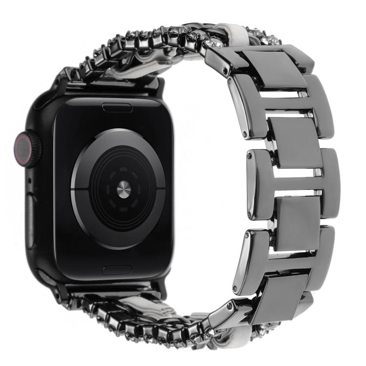 สายรัดนาฬิกาหนังวีแกนลายเพชรพร้อมโลหะ สำหรับ Apple Watch 46mm / 49mm / 45mm / 44mm, สำหรับ Apple Watch 42mm / 41mm / 40mm / 38mm