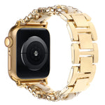 สายรัดนาฬิกาหนังวีแกนลายเพชรพร้อมโลหะ สำหรับ Apple Watch 46mm / 49mm / 45mm / 44mm, สำหรับ Apple Watch 42mm / 41mm / 40mm / 38mm