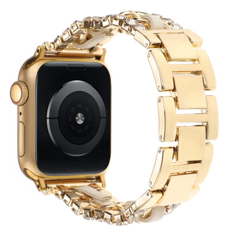 สายรัดนาฬิกาหนังวีแกนลายเพชรพร้อมโลหะ สำหรับ Apple Watch 46mm / 49mm / 45mm / 44mm, สำหรับ Apple Watch 42mm / 41mm / 40mm / 38mm