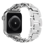 สายรัดนาฬิกาหนังวีแกนลายเพชรพร้อมโลหะ สำหรับ Apple Watch 46mm / 49mm / 45mm / 44mm, สำหรับ Apple Watch 42mm / 41mm / 40mm / 38mm