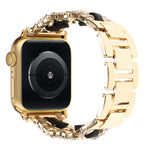 สายรัดนาฬิกาหนังวีแกนลายเพชรพร้อมโลหะ สำหรับ Apple Watch 46mm / 49mm / 45mm / 44mm, สำหรับ Apple Watch 42mm / 41mm / 40mm / 38mm