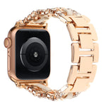 สายรัดนาฬิกาหนังวีแกนลายเพชรพร้อมโลหะ สำหรับ Apple Watch 46mm / 49mm / 45mm / 44mm, สำหรับ Apple Watch 42mm / 41mm / 40mm / 38mm