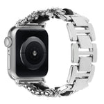 สายรัดนาฬิกาหนังวีแกนลายเพชรพร้อมโลหะ สำหรับ Apple Watch 46mm / 49mm / 45mm / 44mm, สำหรับ Apple Watch 42mm / 41mm / 40mm / 38mm