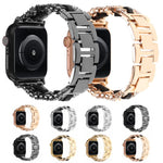 สายรัดนาฬิกาหนังวีแกนลายเพชรพร้อมโลหะ สำหรับ Apple Watch 46mm / 49mm / 45mm / 44mm, สำหรับ Apple Watch 42mm / 41mm / 40mm / 38mm