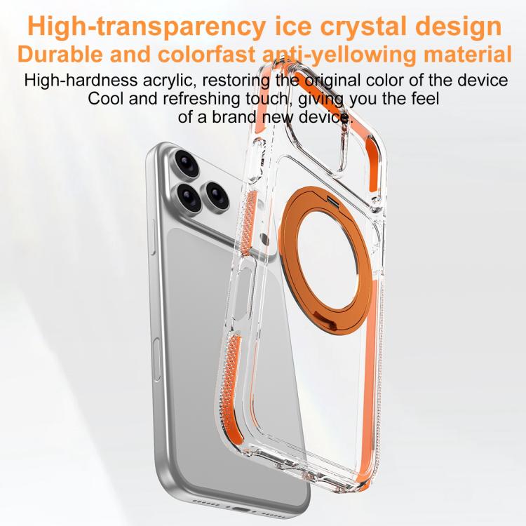 เคสโทรศัพท์ไฮบริด TPU PC พร้อมที่ยึดหมุนแม่เหล็กเกราะน้ำแข็ง สำหรับ iPhone 17 Pro Max, สำหรับ iPhone 17 Pro, สำหรับ iPhone Air