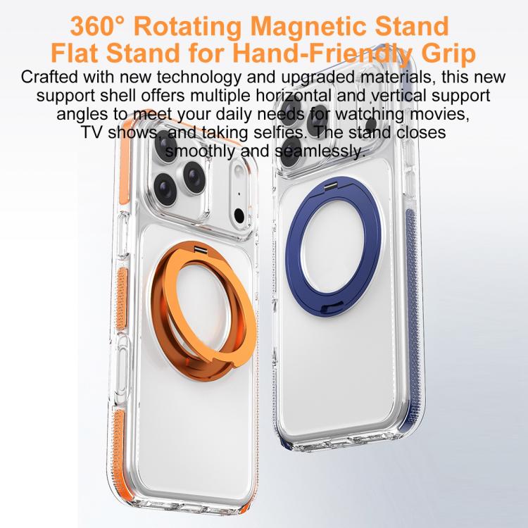 เคสโทรศัพท์ไฮบริด TPU PC พร้อมที่ยึดหมุนแม่เหล็กเกราะน้ำแข็ง สำหรับ iPhone 17 Pro Max, สำหรับ iPhone 17 Pro, สำหรับ iPhone Air