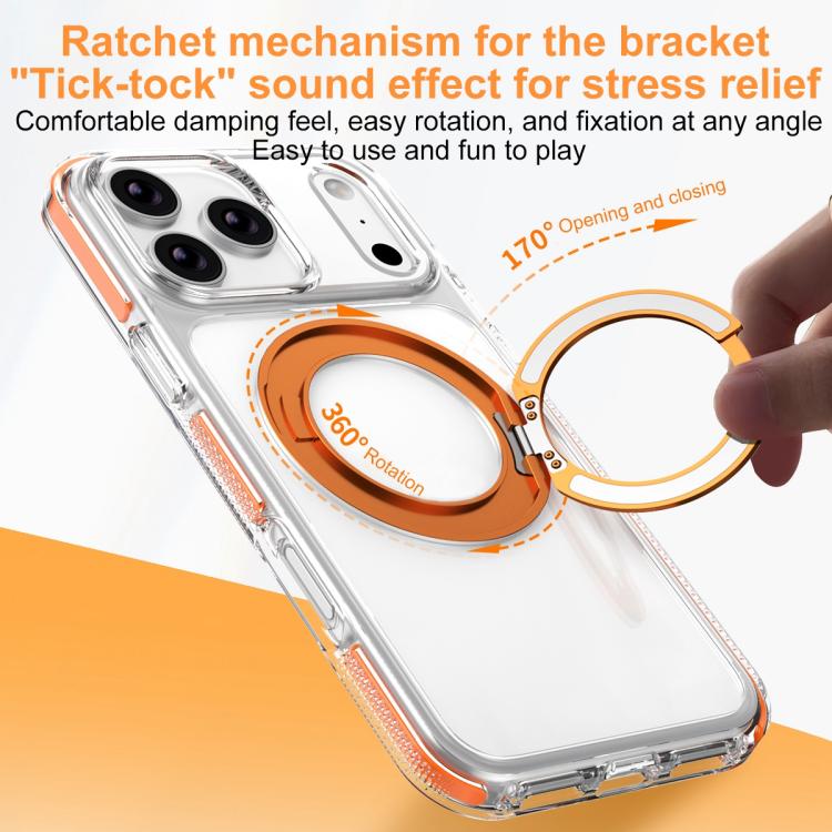 เคสโทรศัพท์ไฮบริด TPU PC พร้อมที่ยึดหมุนแม่เหล็กเกราะน้ำแข็ง สำหรับ iPhone 17 Pro Max, สำหรับ iPhone 17 Pro, สำหรับ iPhone Air