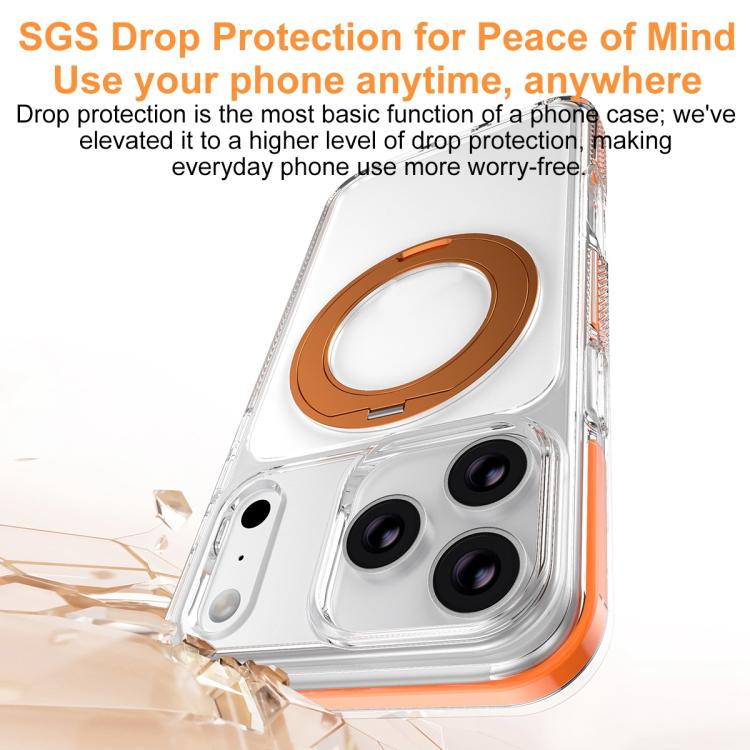 เคสโทรศัพท์ไฮบริด TPU PC พร้อมที่ยึดหมุนแม่เหล็กเกราะน้ำแข็ง สำหรับ iPhone 17 Pro Max, สำหรับ iPhone 17 Pro, สำหรับ iPhone Air