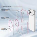 เคสโทรศัพท์ไฮบริด TPU อะคริลิกใสแม่เหล็กเกราะคริสตัล สำหรับ iPhone 17 Pro Max, สำหรับ iPhone 17 Pro, สำหรับ iPhone 17, สำหรับ iPhone Air, สำหรับ iPhone 16 Pro Max, สำหรับ iPhone 16 Pro