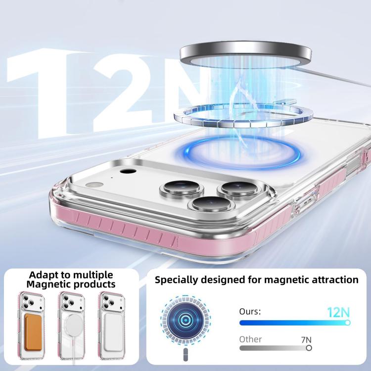 เคสโทรศัพท์ไฮบริด TPU อะคริลิกใสแม่เหล็กเกราะคริสตัล สำหรับ iPhone 17 Pro Max, สำหรับ iPhone 17 Pro, สำหรับ iPhone 17, สำหรับ iPhone Air, สำหรับ iPhone 16 Pro Max, สำหรับ iPhone 16 Pro