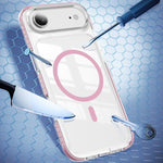 เคสโทรศัพท์ไฮบริด TPU อะคริลิกใสแม่เหล็กเกราะคริสตัล สำหรับ iPhone 16 Plus, สำหรับ iPhone 16, สำหรับ iPhone 15 Pro Max, สำหรับ iPhone 15 Pro, สำหรับ iPhone 15 Plus, สำหรับ iPhone 15