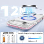 เคสโทรศัพท์ไฮบริด TPU อะคริลิกใสแม่เหล็กเกราะคริสตัล สำหรับ iPhone 16 Plus, สำหรับ iPhone 16, สำหรับ iPhone 15 Pro Max, สำหรับ iPhone 15 Pro, สำหรับ iPhone 15 Plus, สำหรับ iPhone 15