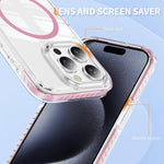 เคสโทรศัพท์ไฮบริด TPU อะคริลิกใสแม่เหล็กเกราะคริสตัล สำหรับ iPhone 14 Plus, สำหรับ iPhone 14 / 13, สำหรับ iPhone 14 Pro, สำหรับ iPhone 14 Pro Max, สำหรับ iPhone 13 Pro Max, สำหรับ iPhone 13 Pro