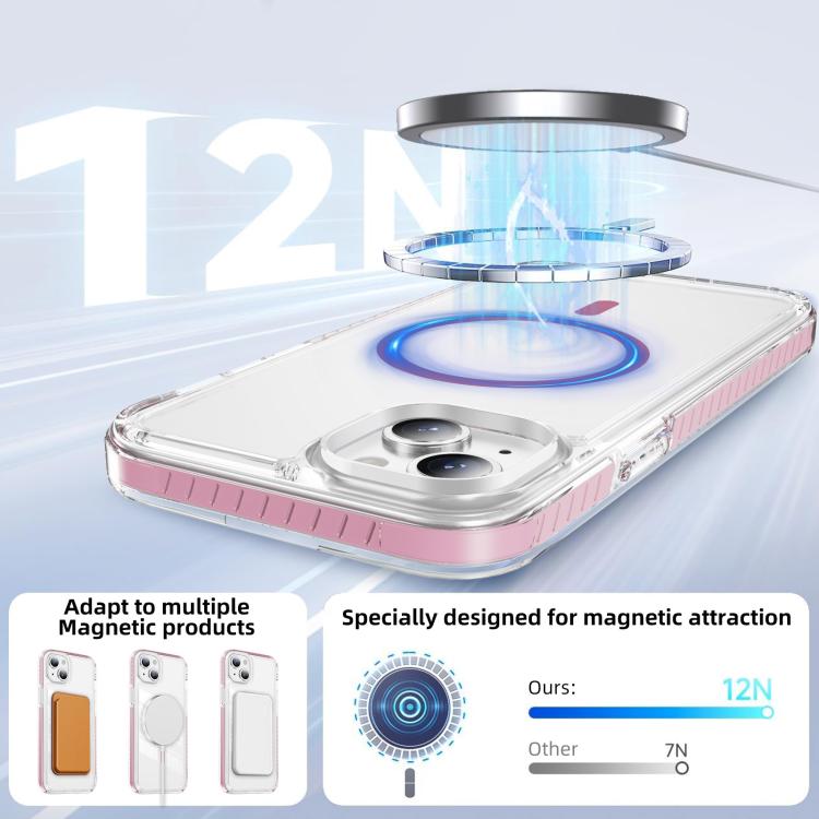 เคสโทรศัพท์ไฮบริด TPU อะคริลิกใสแม่เหล็กเกราะคริสตัล สำหรับ iPhone 14 Plus, สำหรับ iPhone 14 / 13, สำหรับ iPhone 14 Pro, สำหรับ iPhone 14 Pro Max, สำหรับ iPhone 13 Pro Max, สำหรับ iPhone 13 Pro